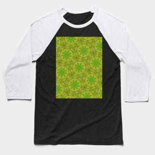 Lime Green Clover or Flower Looking Pattern - WelshDesignsTP003 Baseball T-Shirt